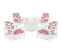 Thumbnail for Trex Rockport 5-Piece Deep Seating Set with Square Fire Pit Table