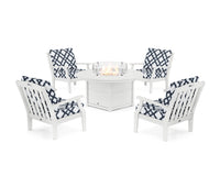 Thumbnail for Trex Yacht Club 5-Piece Deep Seating Set with Round Fire Pit Table