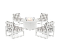 Thumbnail for Trex Eastport Modular 5-Piece Deep Seating Set with Round Fire Pit Table