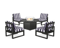 Thumbnail for Trex Eastport Modular 5-Piece Deep Seating Set with Round Fire Pit Table