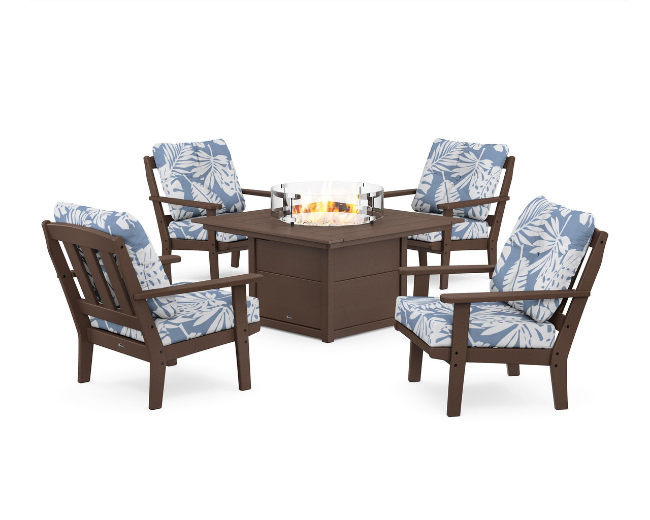 Trex Cape Cod 5-Piece Deep Seating Set with Fire Pit Table