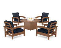 Thumbnail for Trex Rockport 5-Piece Deep Seating Set with Yacht Club Fire Pit Table