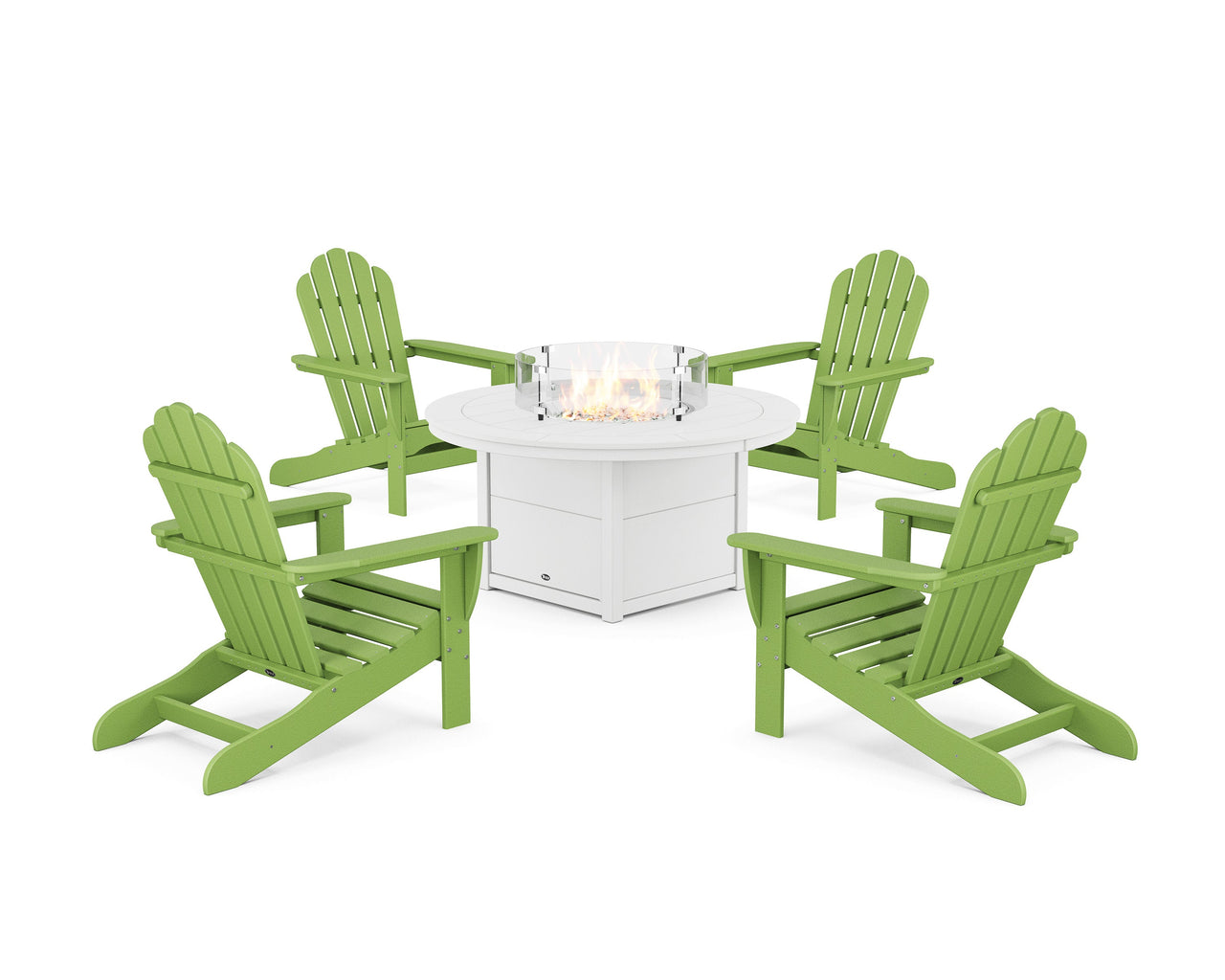 Trex 5-Piece Monterey Bay Adirondack Conversation Set with Fire Pit Table