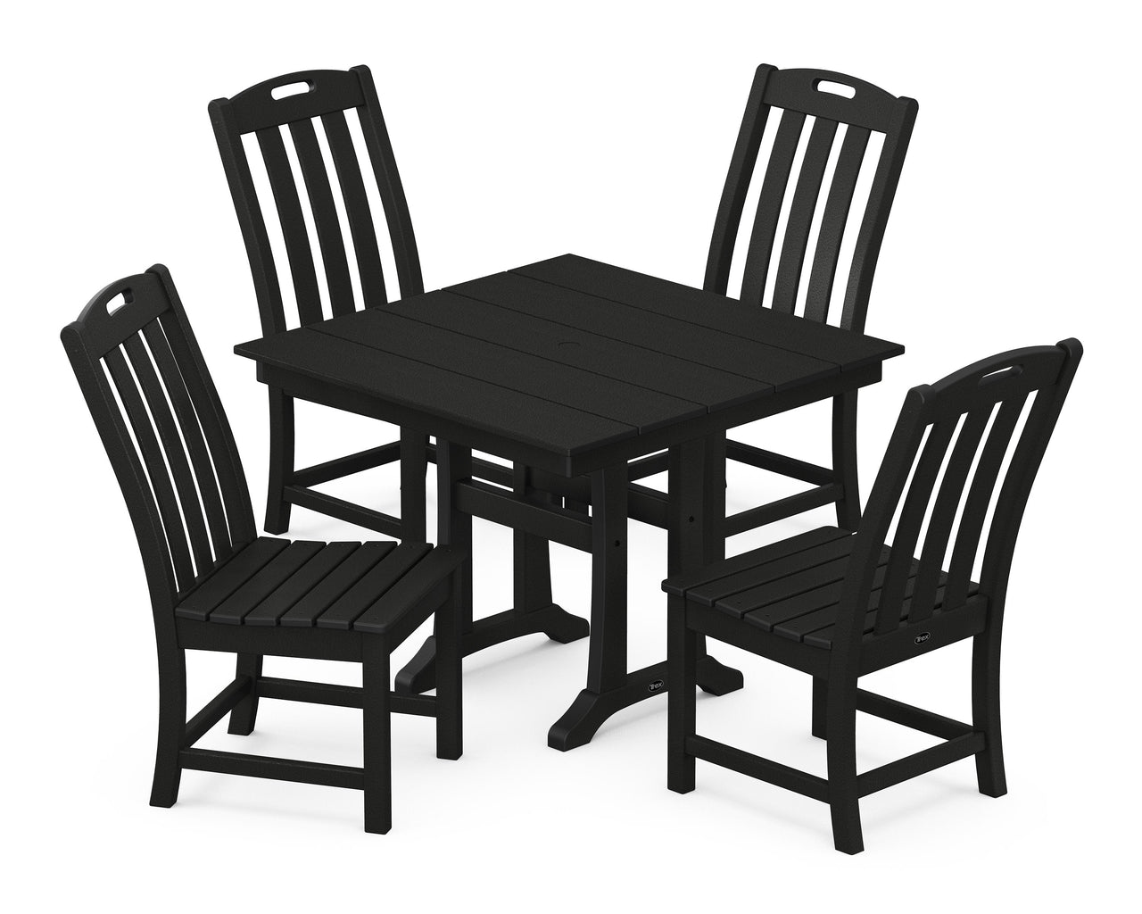 Trex Yacht Club 5-Piece Farmhouse Trestle Side Chair Dining Set