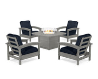 Thumbnail for Trex Rockport 5-Piece Deep Seating Set with Yacht Club Fire Pit Table