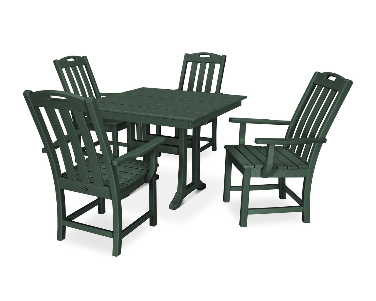 Trex Yacht Club 5-Piece Farmhouse Trestle Arm Chair Dining Set