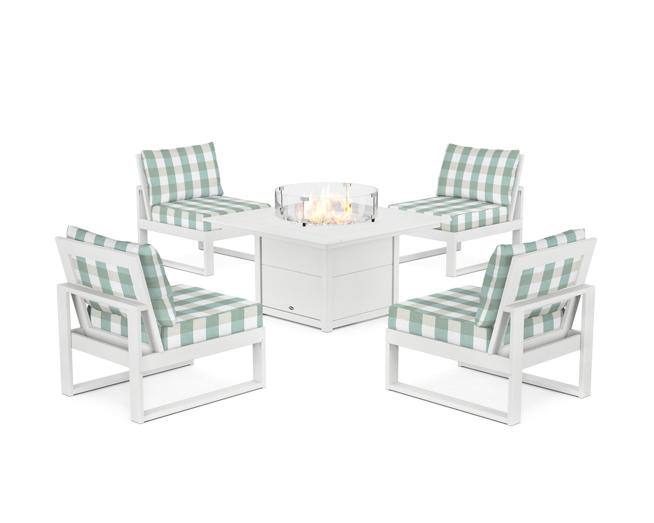 Trex Eastport Modular 5-Piece Deep Seating Set with Square Fire Pit Table