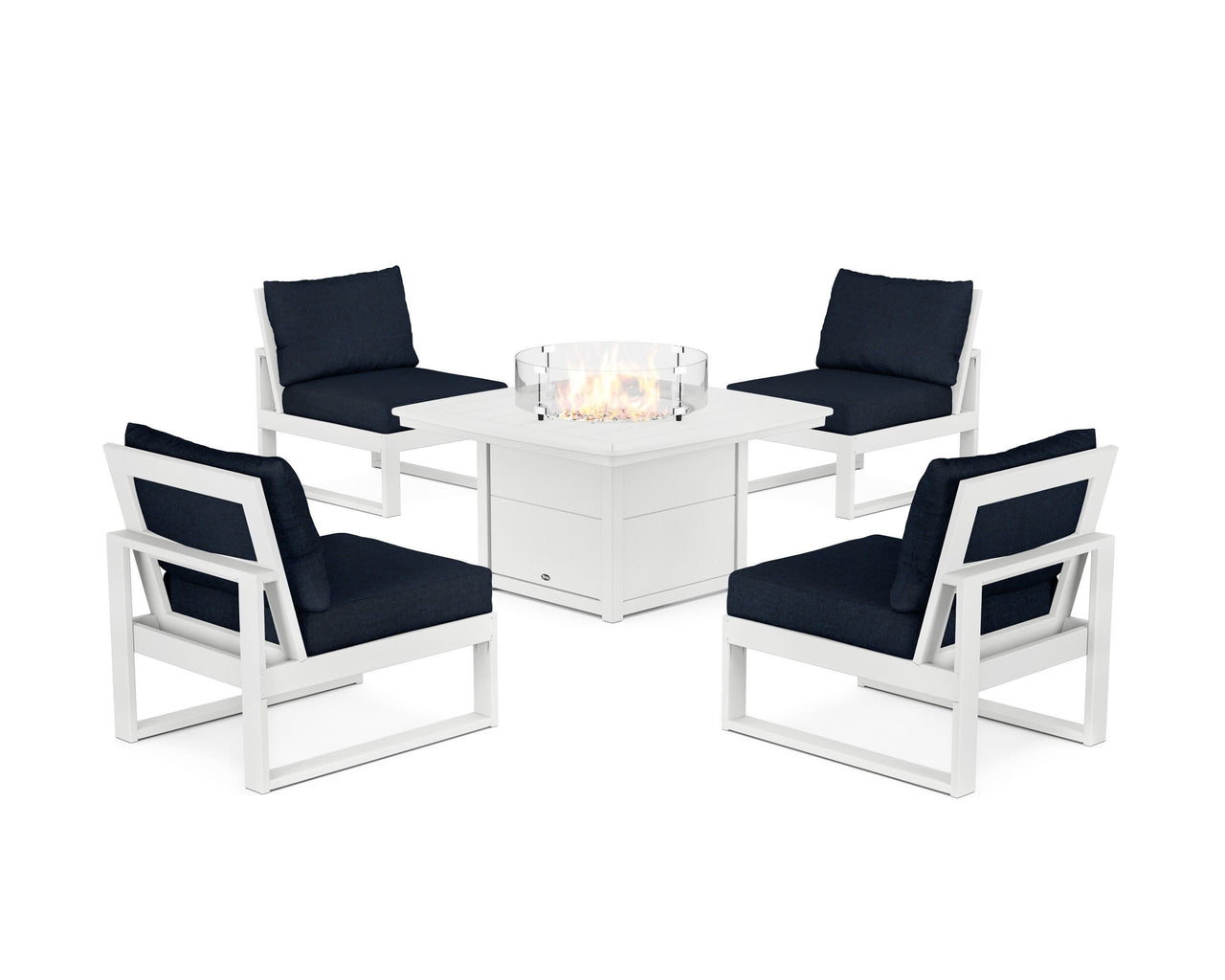 Trex Eastport Modular 5-Piece Deep Seating Set with Yacht Club Fire Pit Table