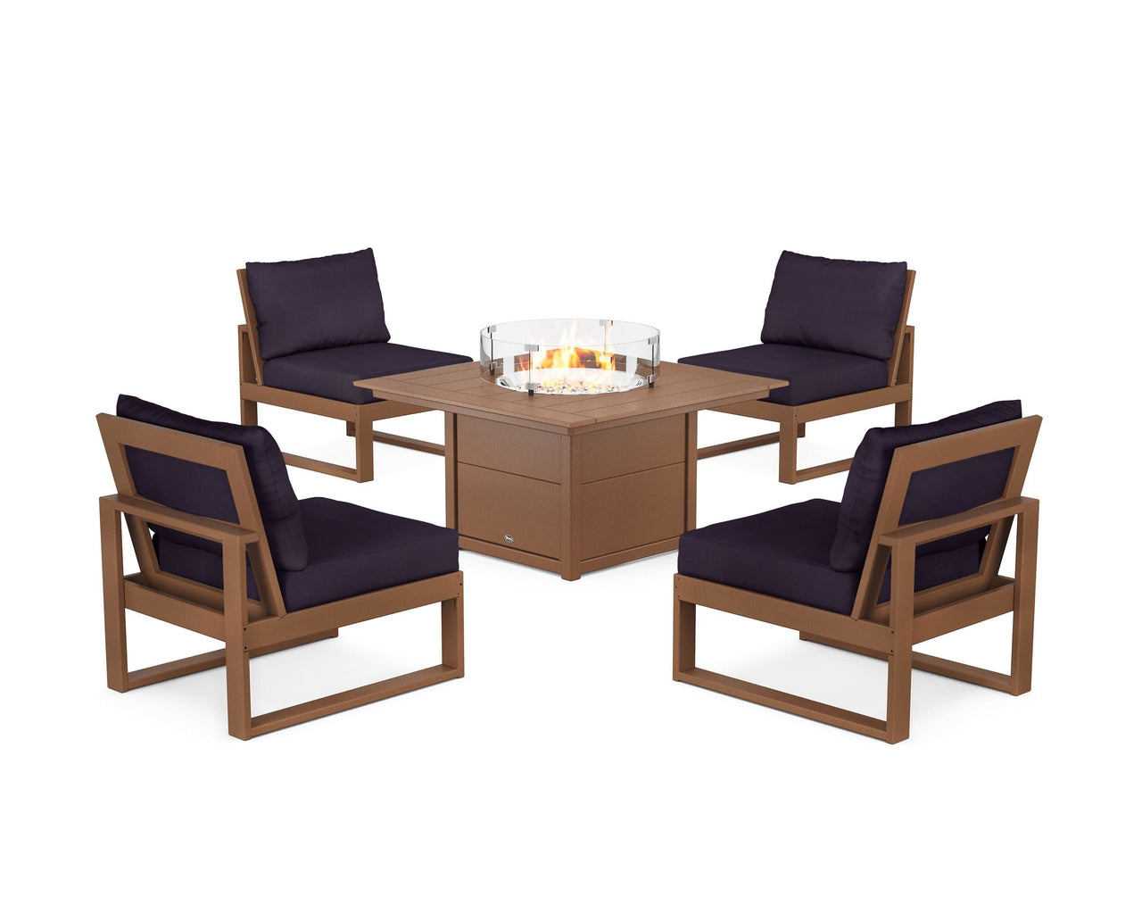 Trex Eastport Modular 5-Piece Deep Seating Set with Square Fire Pit Table