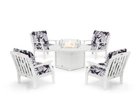 Thumbnail for Trex Yacht Club 5-Piece Deep Seating Set with Round Fire Pit Table
