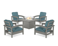 Thumbnail for Trex Rockport 5-Piece Deep Seating Set with Square Fire Pit Table