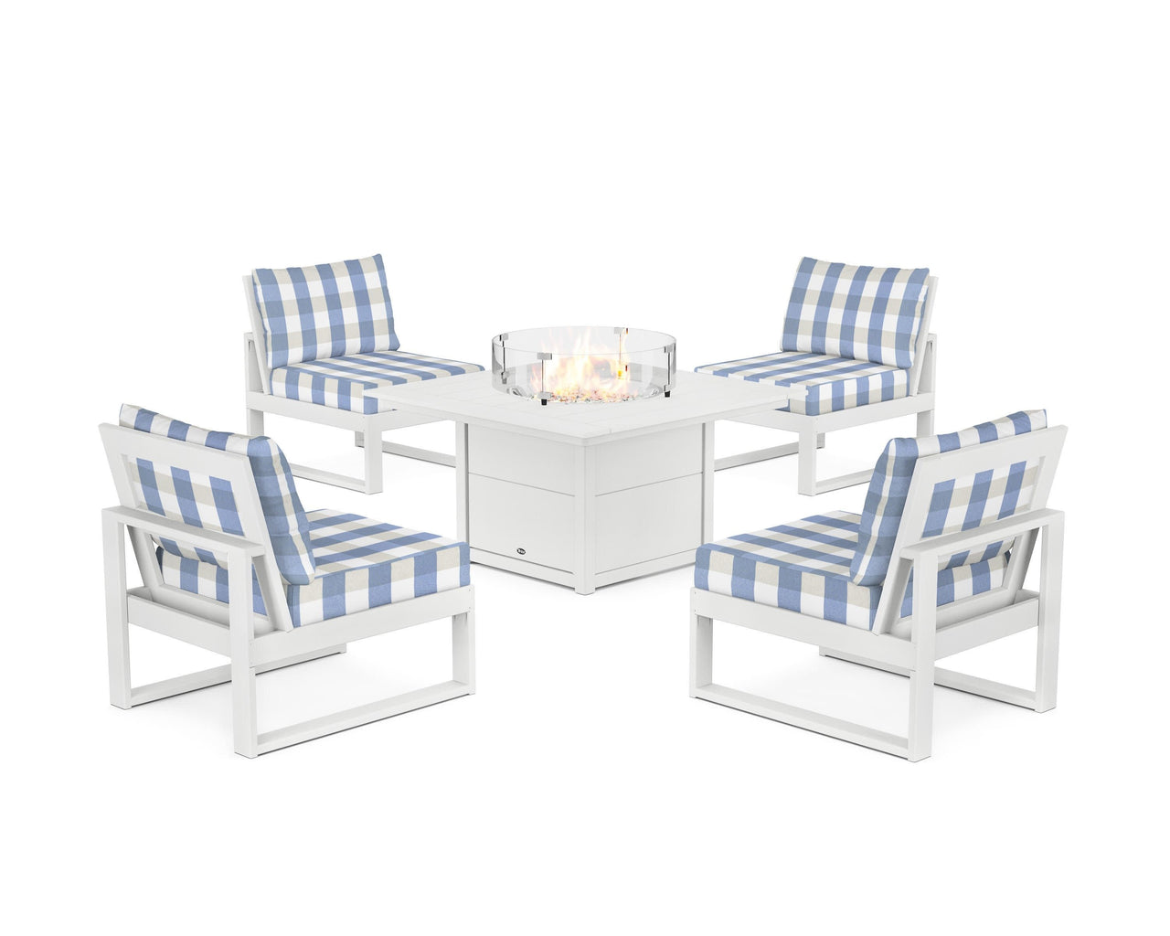 Trex Eastport Modular 5-Piece Deep Seating Set with Square Fire Pit Table