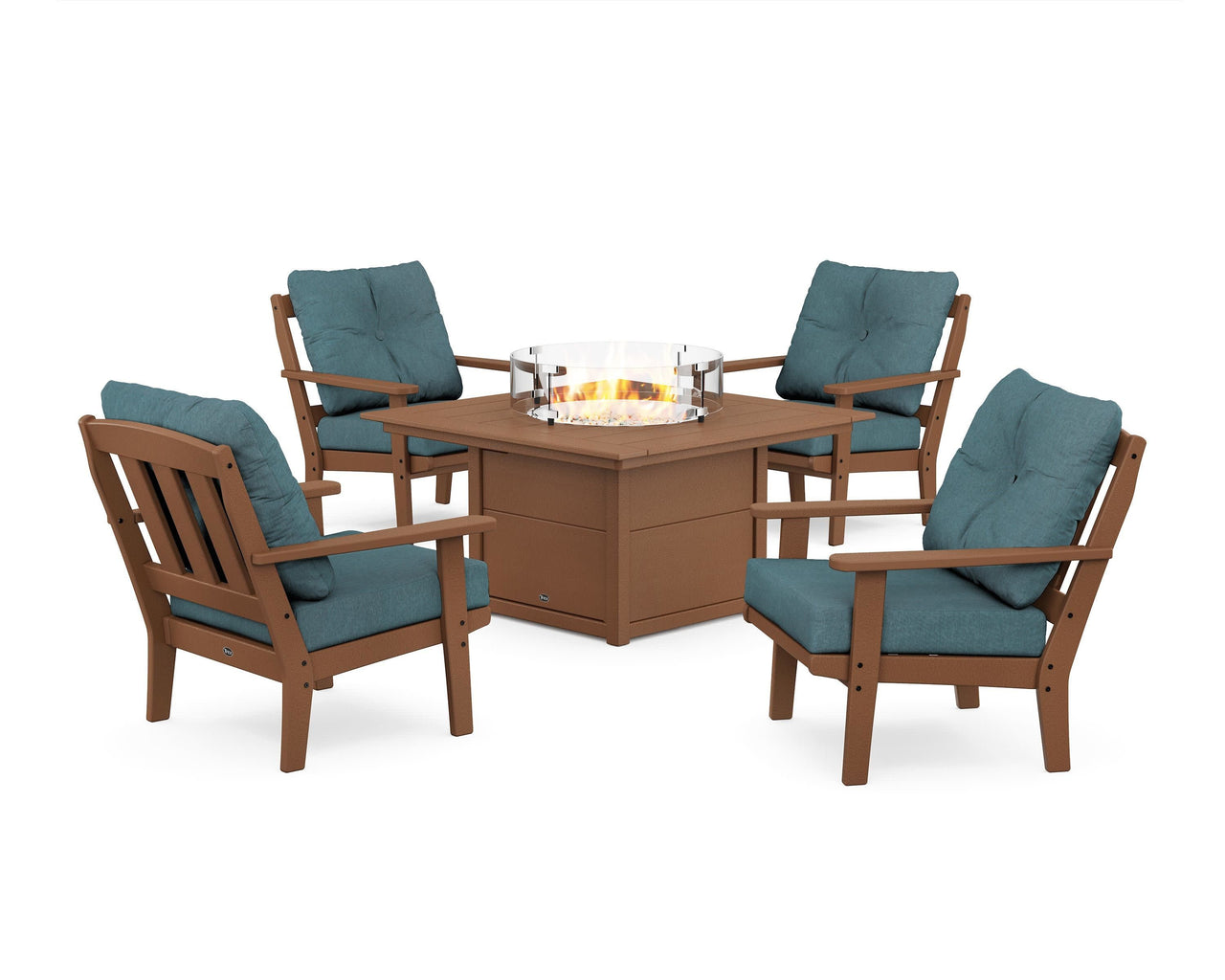 Trex Cape Cod 5-Piece Deep Seating Set with Fire Pit Table
