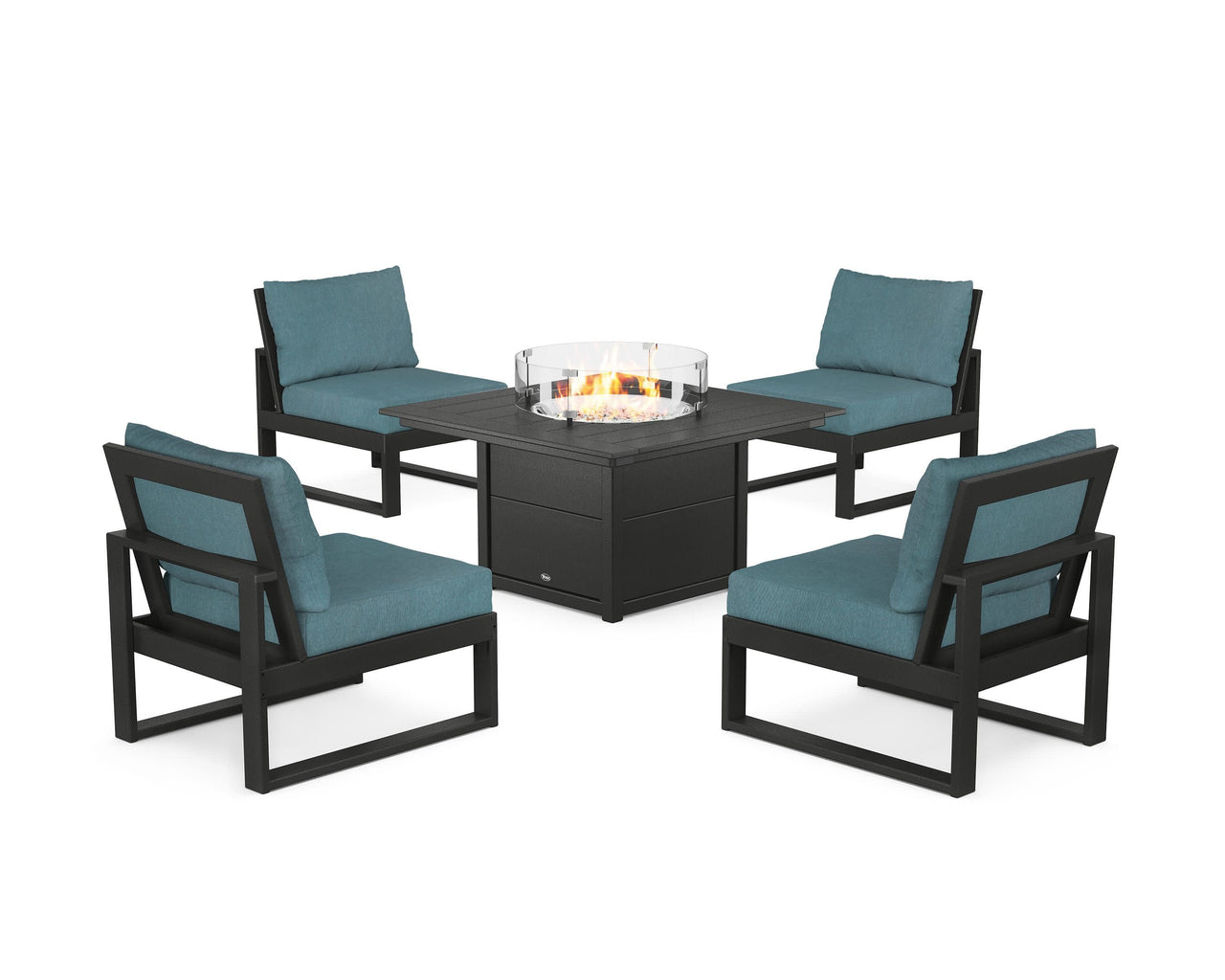 Trex Eastport Modular 5-Piece Deep Seating Set with Square Fire Pit Table