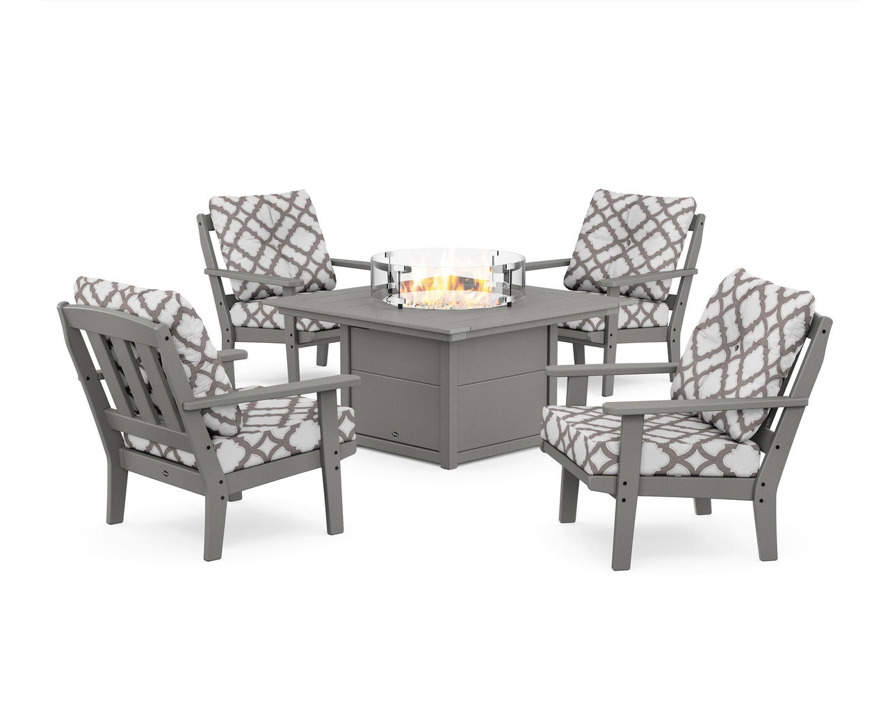 Trex Cape Cod 5-Piece Deep Seating Set with Fire Pit Table