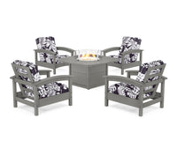 Thumbnail for Trex Rockport 5-Piece Deep Seating Set with Yacht Club Fire Pit Table