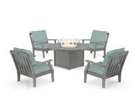Thumbnail for Trex Yacht Club 5-Piece Deep Seating Set with Round Fire Pit Table