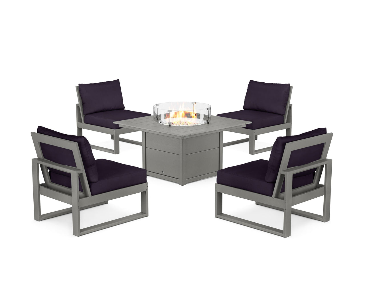 Trex Eastport Modular 5-Piece Deep Seating Set with Square Fire Pit Table
