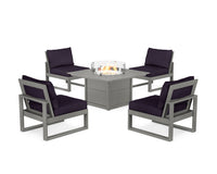 Thumbnail for Trex Eastport Modular 5-Piece Deep Seating Set with Square Fire Pit Table