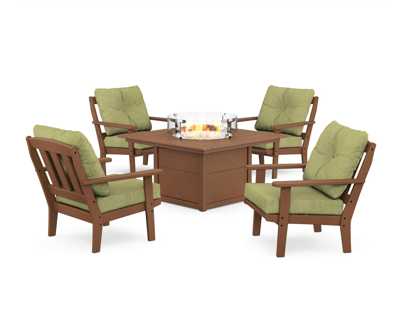Trex Cape Cod 5-Piece Deep Seating Set with Fire Pit Table