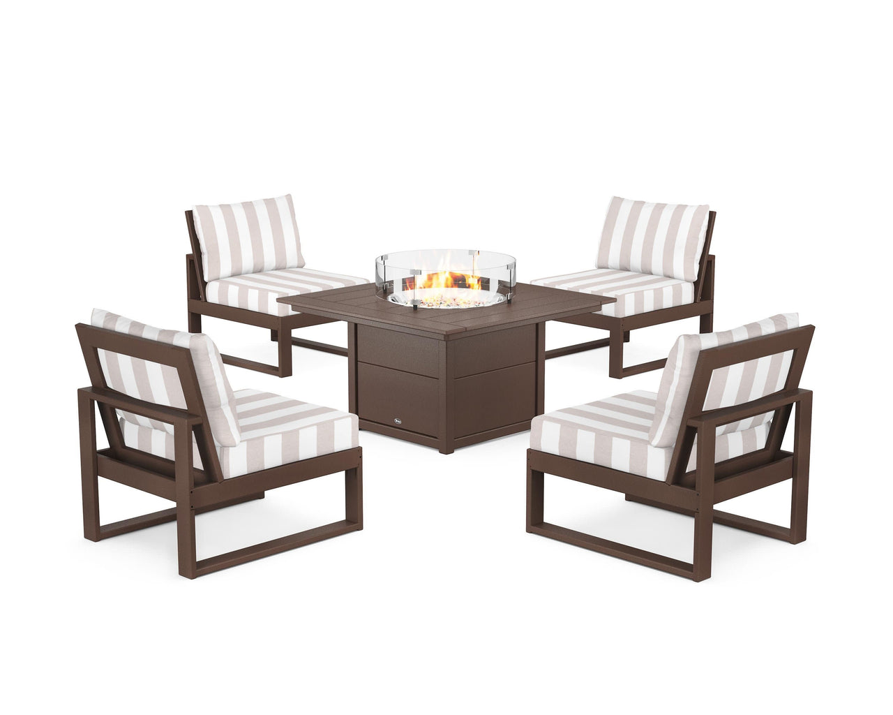 Trex Eastport Modular 5-Piece Deep Seating Set with Square Fire Pit Table