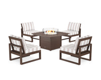 Thumbnail for Trex Eastport Modular 5-Piece Deep Seating Set with Square Fire Pit Table