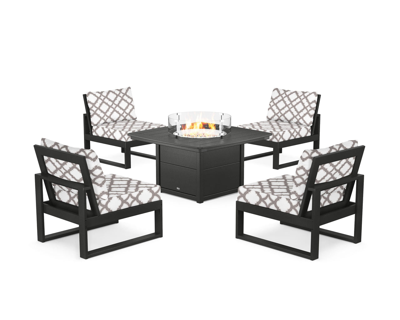 Trex Eastport Modular 5-Piece Deep Seating Set with Yacht Club Fire Pit Table