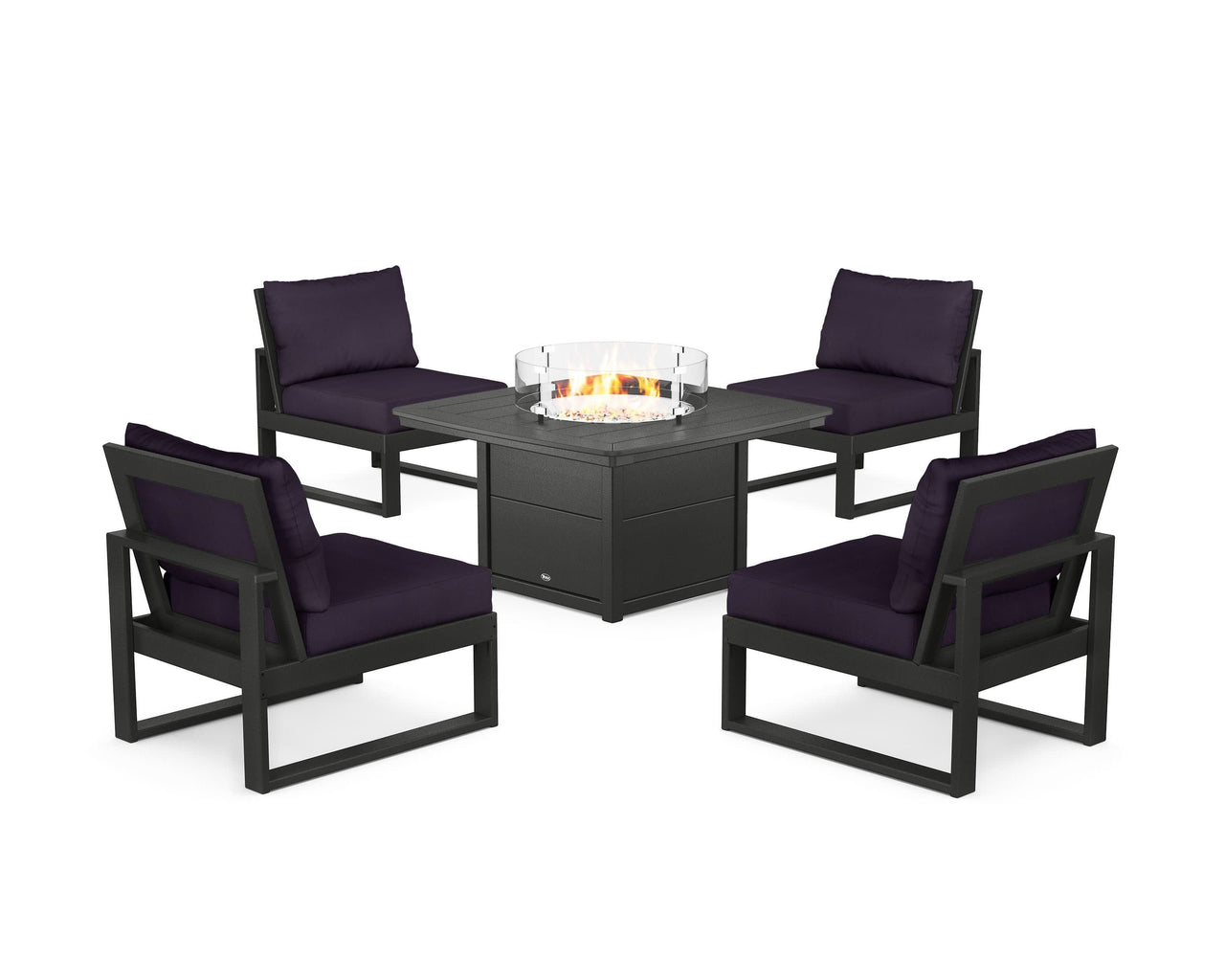 Trex Eastport Modular 5-Piece Deep Seating Set with Yacht Club Fire Pit Table