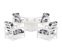 Thumbnail for Trex Rockport 5-Piece Deep Seating Set with Round Fire Pit Table