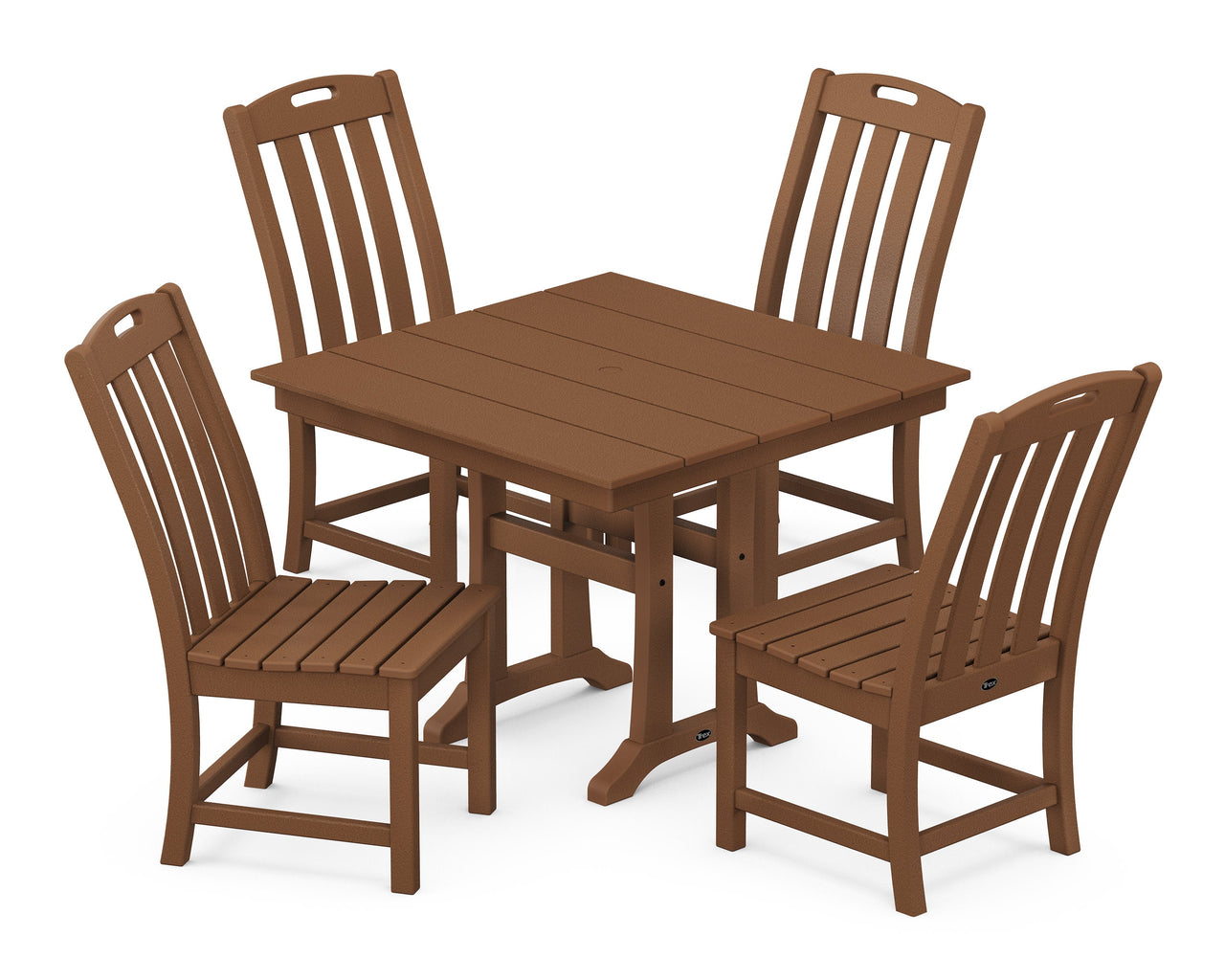 Trex Yacht Club 5-Piece Farmhouse Trestle Side Chair Dining Set