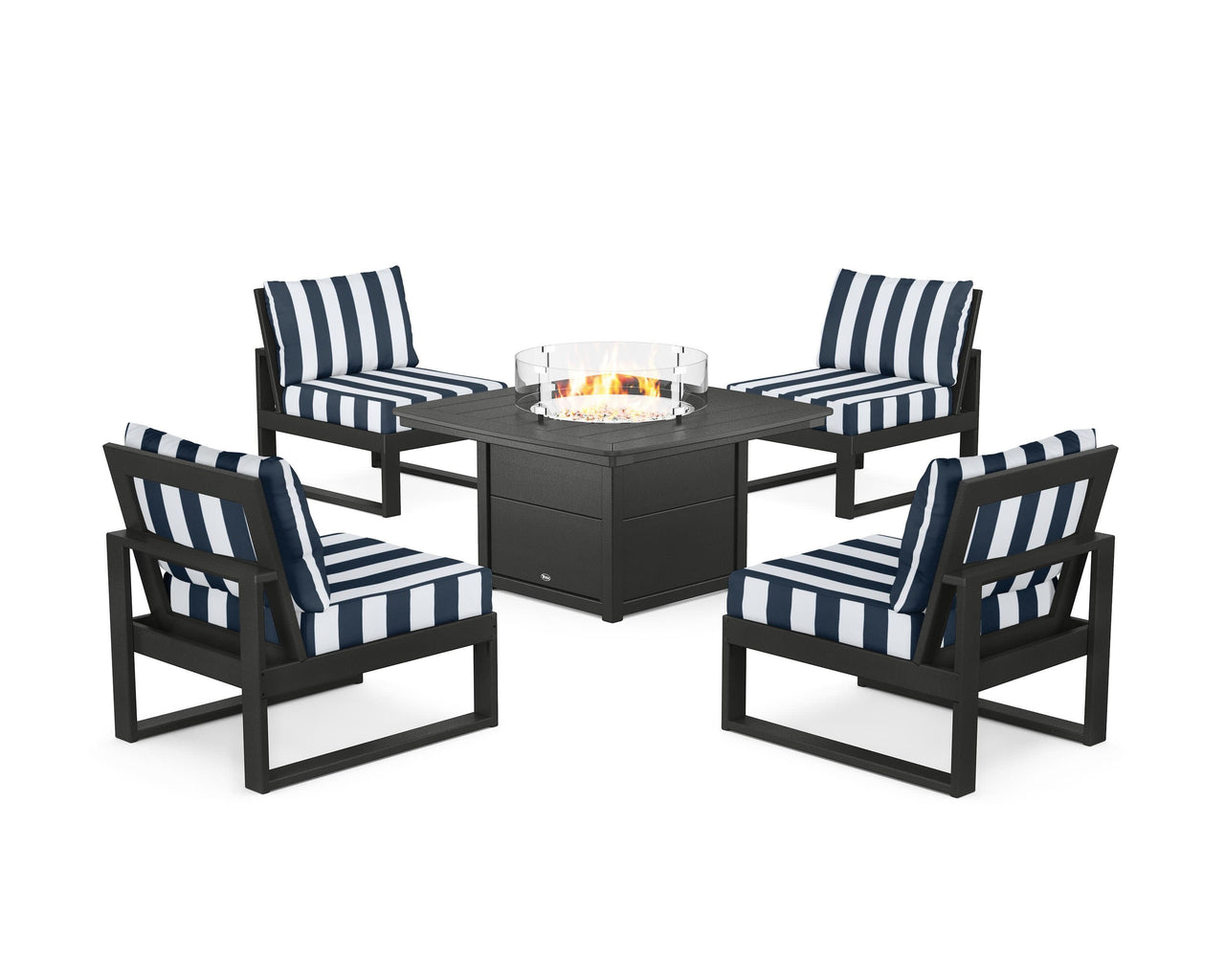 Trex Eastport Modular 5-Piece Deep Seating Set with Yacht Club Fire Pit Table