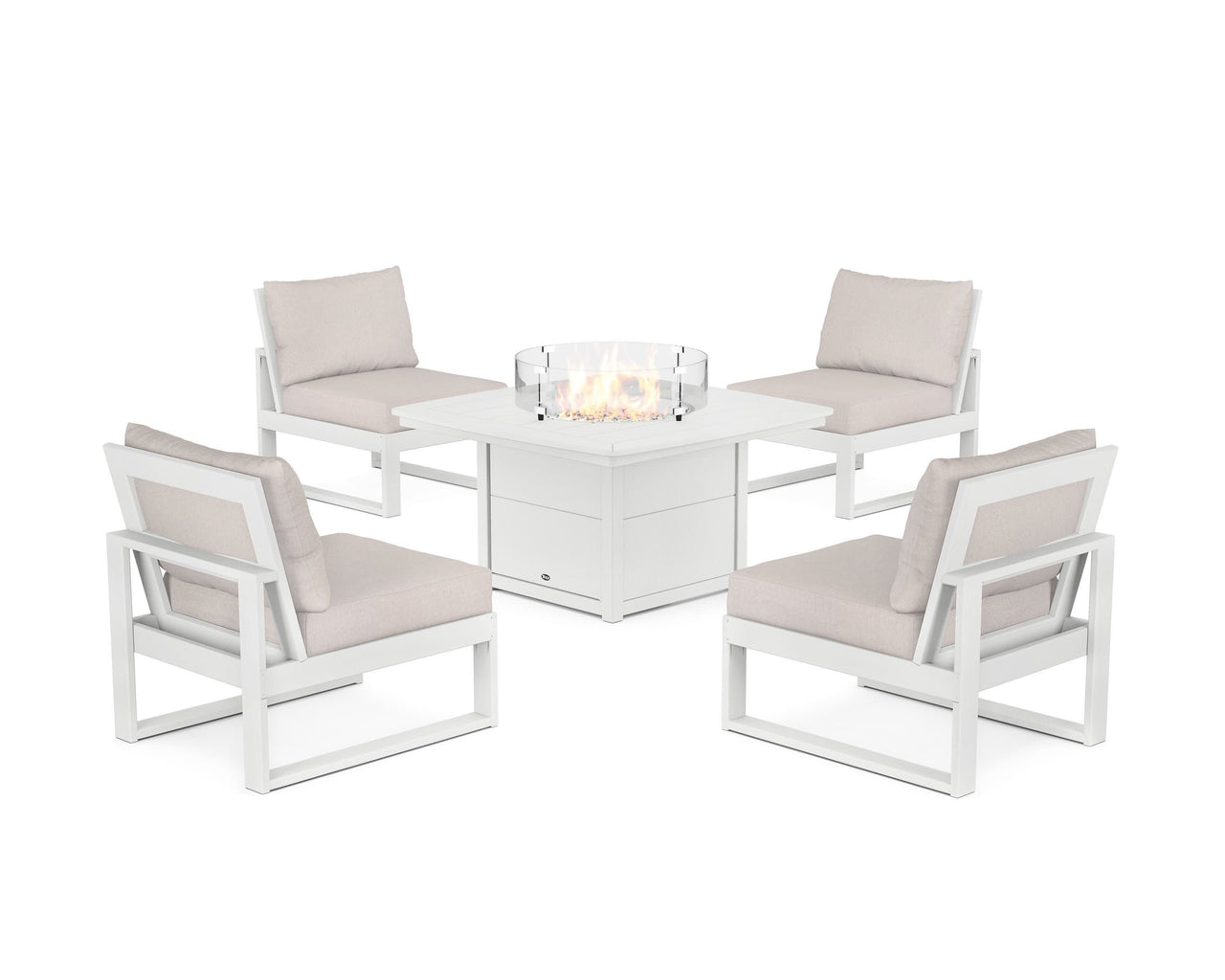 Trex Eastport Modular 5-Piece Deep Seating Set with Yacht Club Fire Pit Table