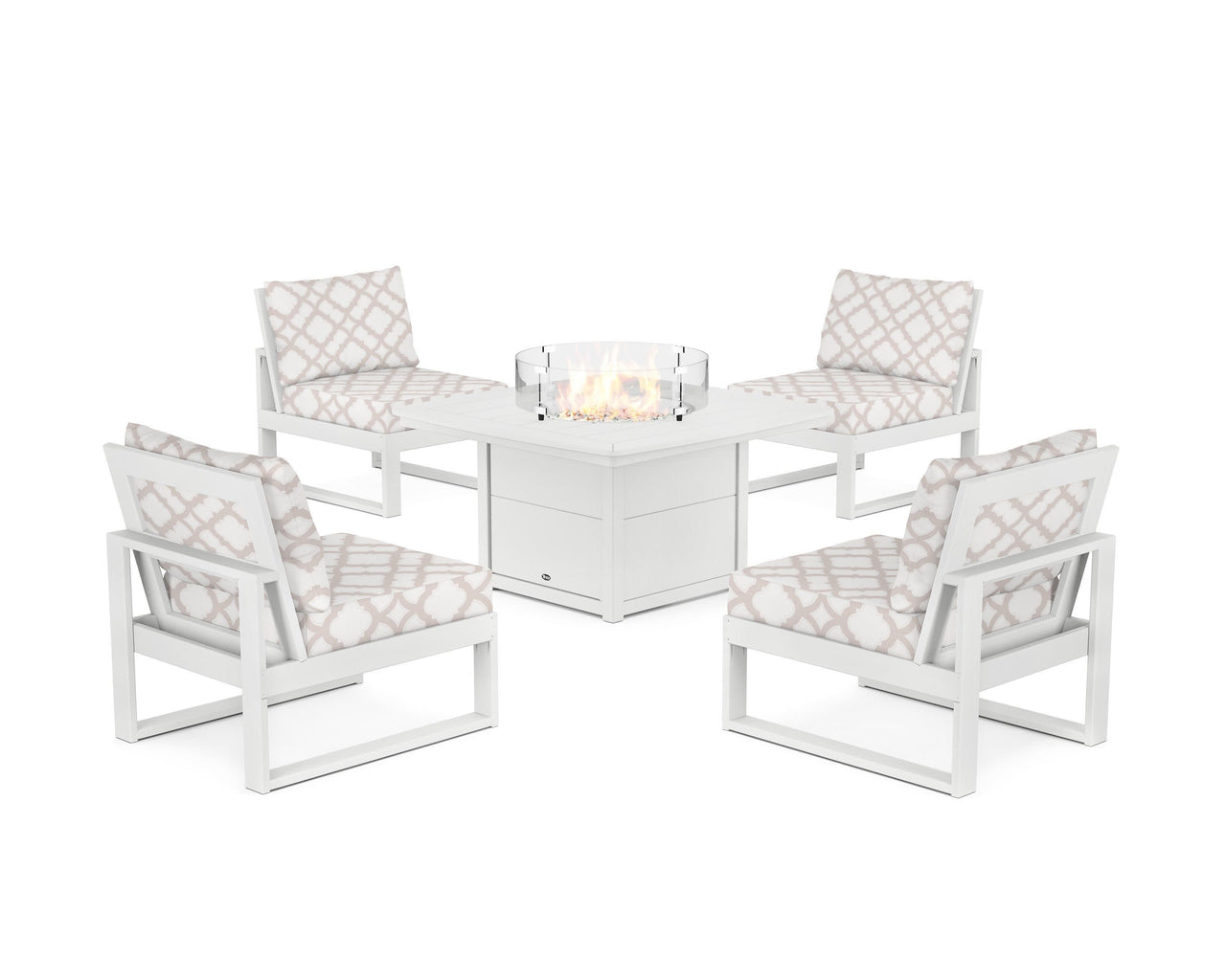 Trex Eastport Modular 5-Piece Deep Seating Set with Yacht Club Fire Pit Table