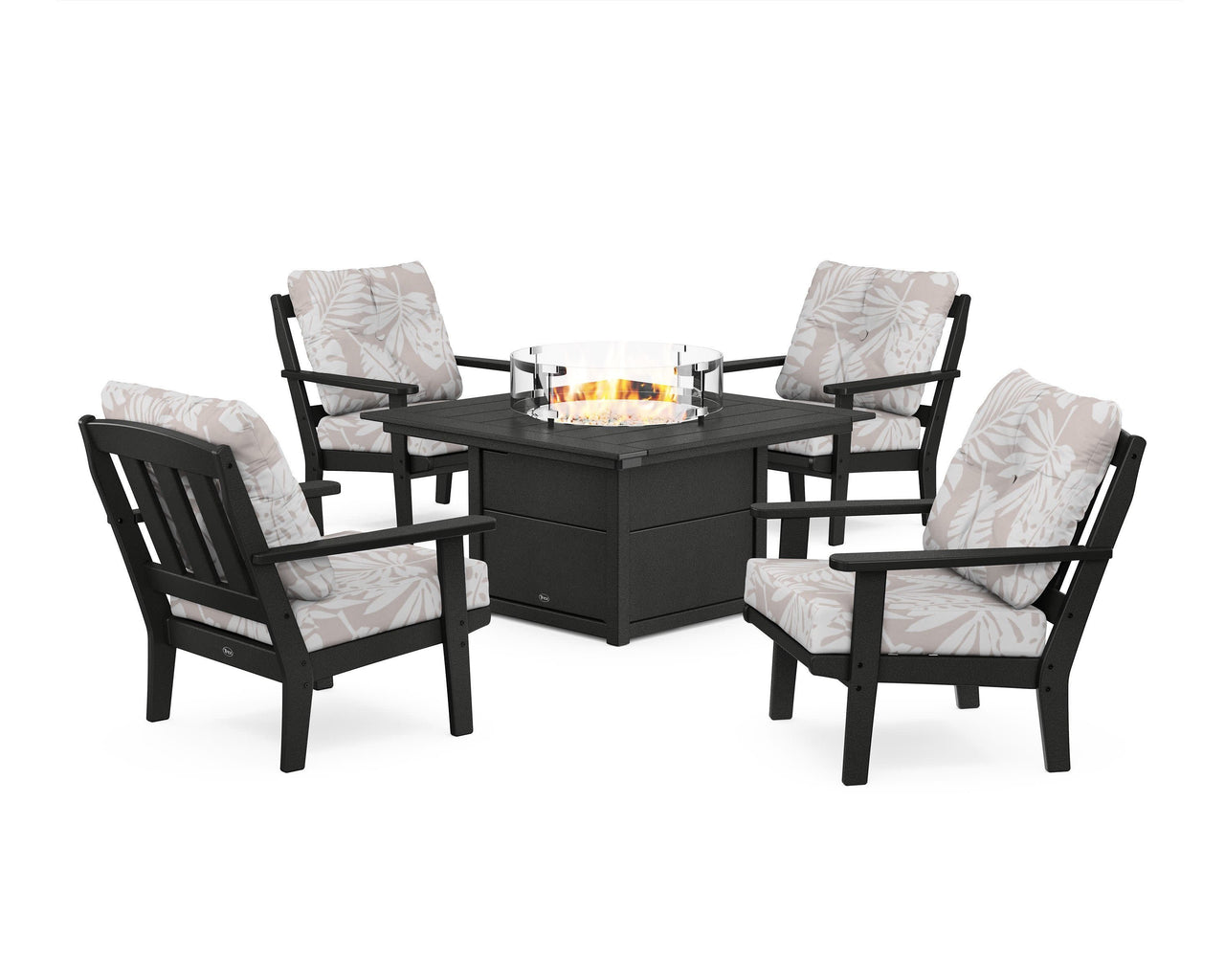 Trex Cape Cod 5-Piece Deep Seating Set with Fire Pit Table