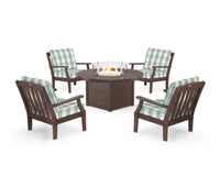 Thumbnail for Trex Yacht Club 5-Piece Deep Seating Set with Round Fire Pit Table