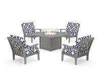 Thumbnail for Trex Yacht Club 5-Piece Deep Seating Set with Fire Pit Table