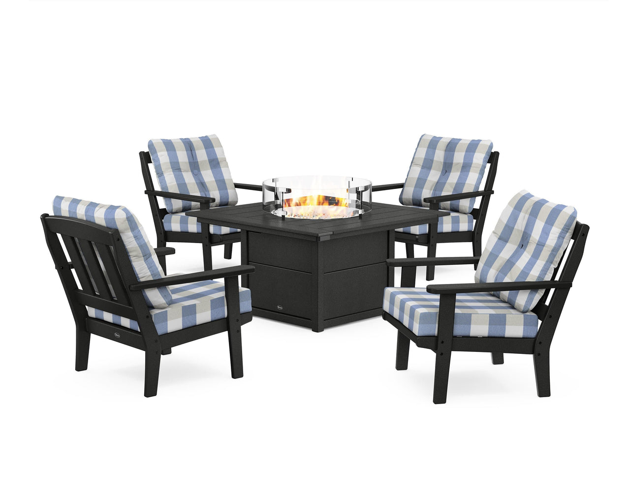 Trex Cape Cod 5-Piece Deep Seating Set with Fire Pit Table