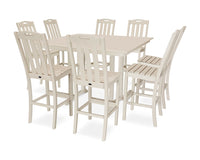 Thumbnail for Trex Yacht Club 9-Piece Farmhouse Trestle Side Chair Bar Set - Sand Castle