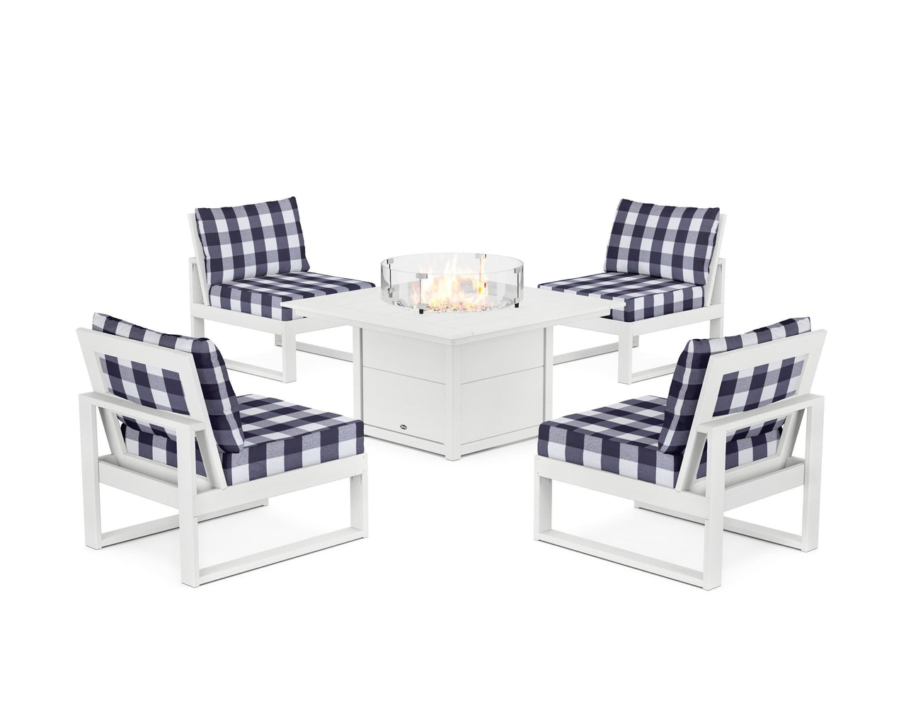 Trex Eastport Modular 5-Piece Deep Seating Set with Square Fire Pit Table
