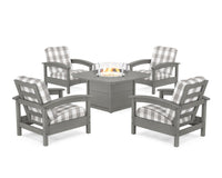 Thumbnail for Trex Rockport 5-Piece Deep Seating Set with Yacht Club Fire Pit Table