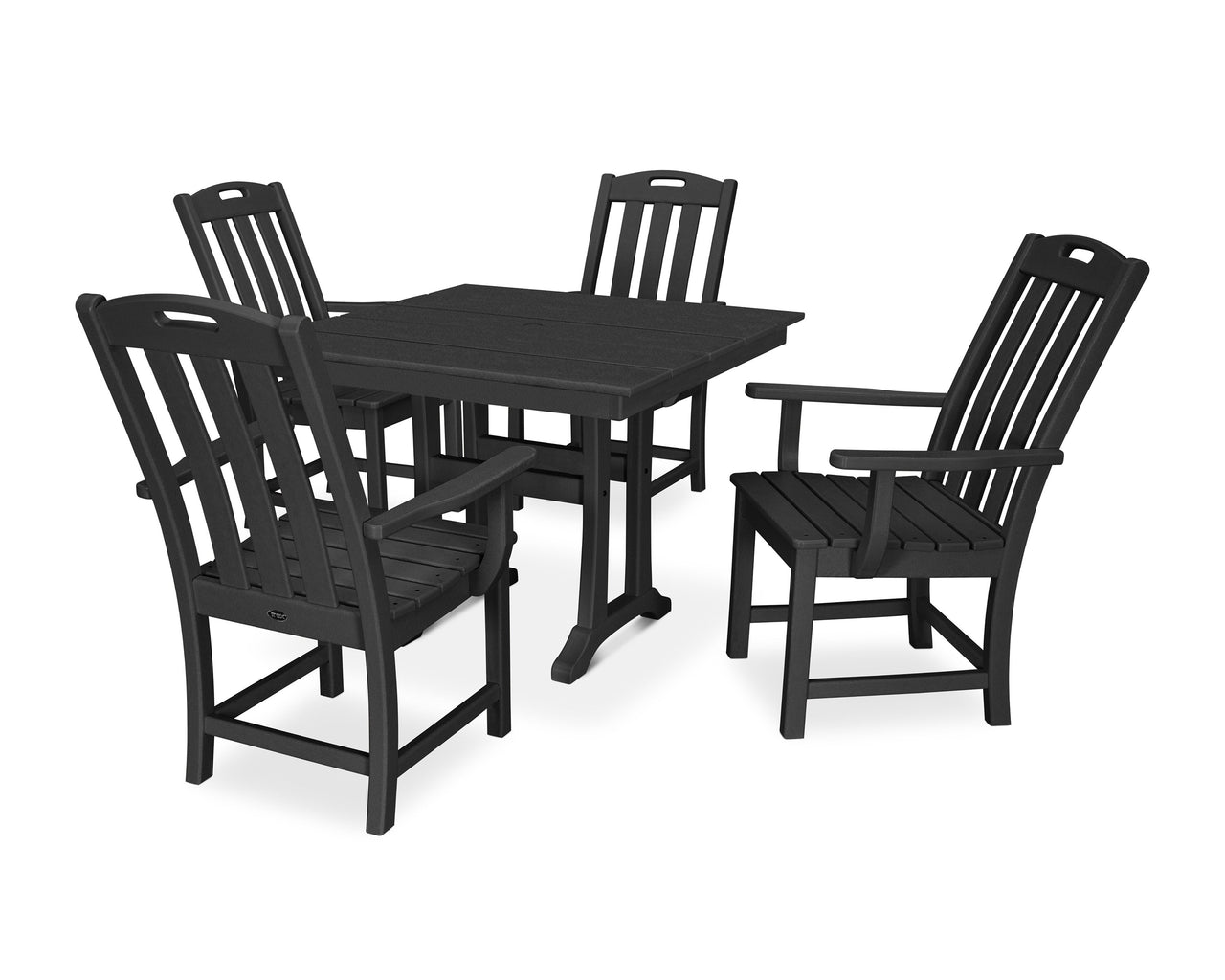 Trex Yacht Club 5-Piece Farmhouse Trestle Arm Chair Dining Set