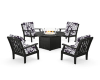 Thumbnail for Trex Yacht Club 5-Piece Deep Seating Set with Round Fire Pit Table