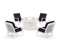 Thumbnail for Trex Yacht Club 5-Piece Deep Seating Set with Round Fire Pit Table