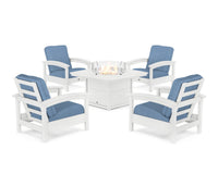 Thumbnail for Trex Rockport 5-Piece Deep Seating Set with Yacht Club Fire Pit Table