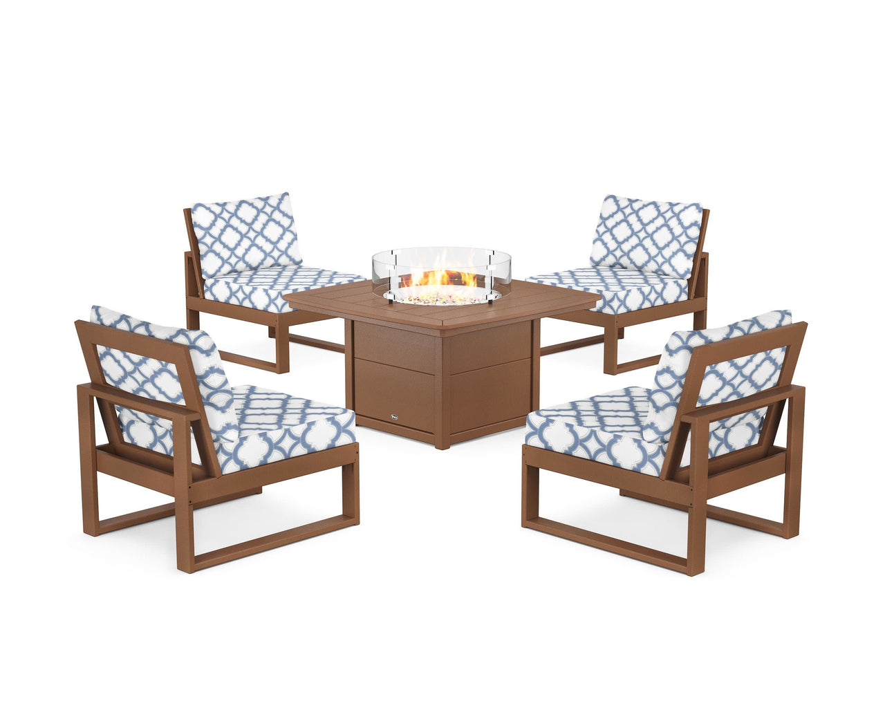 Trex Eastport Modular 5-Piece Deep Seating Set with Yacht Club Fire Pit Table