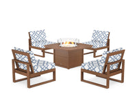 Thumbnail for Trex Eastport Modular 5-Piece Deep Seating Set with Yacht Club Fire Pit Table