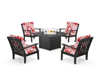 Thumbnail for Trex Yacht Club 5-Piece Deep Seating Set with Square Fire Pit Table