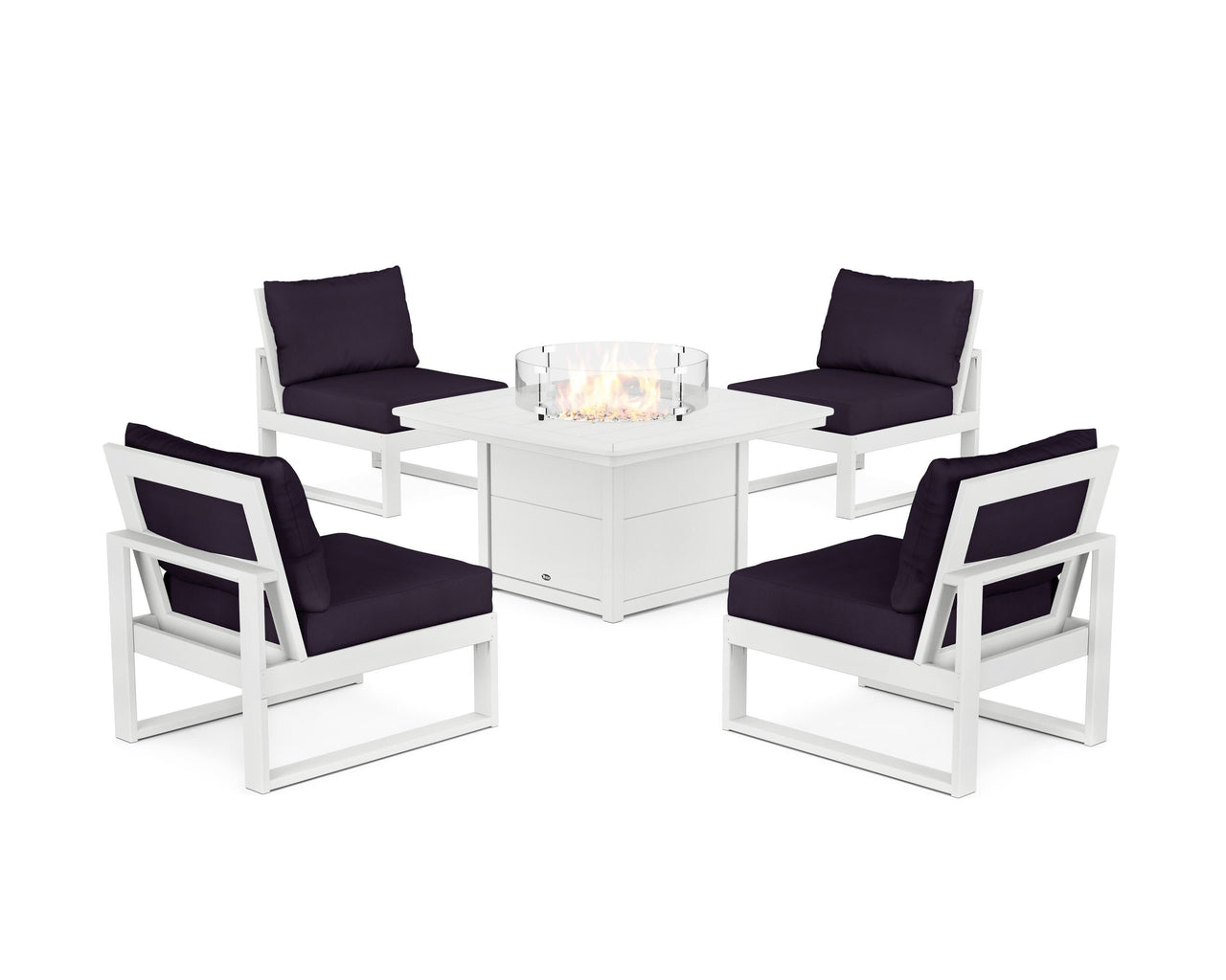 Trex Eastport Modular 5-Piece Deep Seating Set with Yacht Club Fire Pit Table
