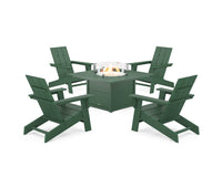 Thumbnail for Trex Eastport Modern Adirondack 5-Piece Set with Square Fire Pit Table