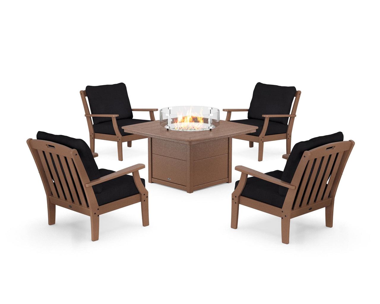 Trex Yacht Club 5-Piece Deep Seating Set with Fire Pit Table